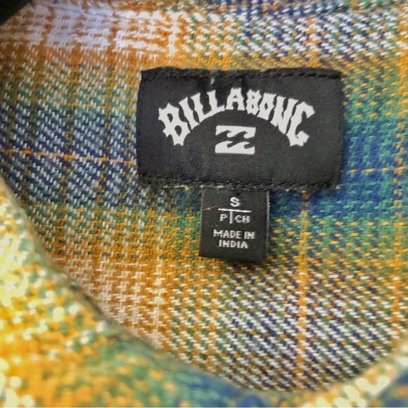 Billabong Plaid Shirt Colorful Plaid Pattern Streetwear Button Down Shirt. Small - Picture 3 of 14
